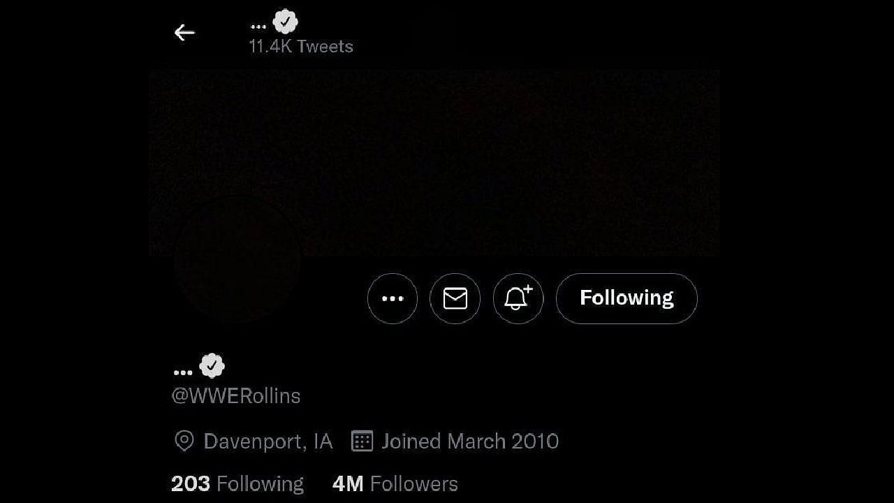 Rollins' Twitter profile has undergone a cryptic change
